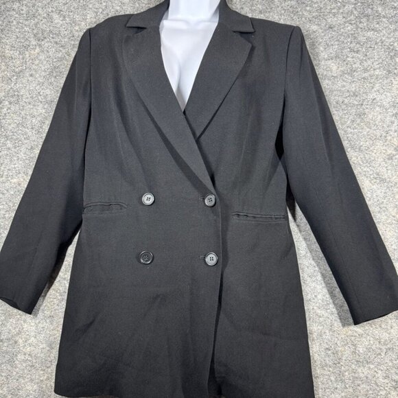 Halogen Women's Black Double Breasted Office Siren Button Blazer Size Small - Picture 7 of 16